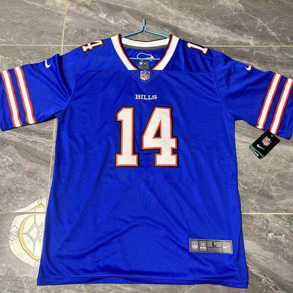 Football Uniform 14# Diggs Jersey NFL Blue Bills